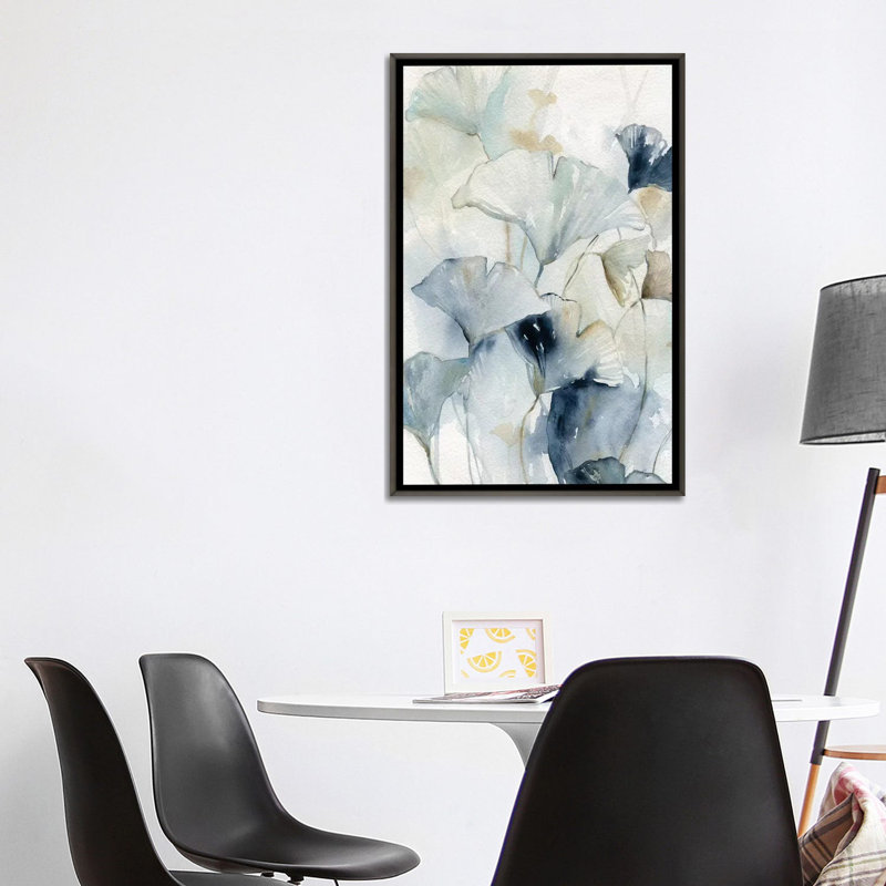 «Indigo Gingko I» par Carol Robinson - reproduction d'art, H 40 po x l 26 po x P 1,5 po, Pas de tapis