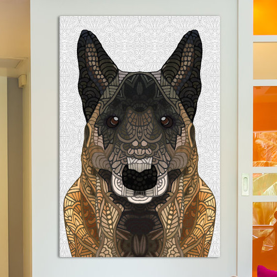 Malinois belge berger, impression sur toile tendue, H 60 po x l 40po x P 1,5 po