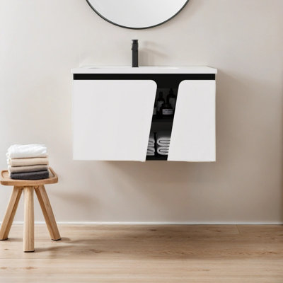 Jovar 32'' Single Bathroom Vanity with Ceramic Top