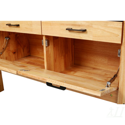 62-1/2" Solid Rubber Wood Workbench with 8 Drawers & Integrated Wood Vise for Workshop Woodworking