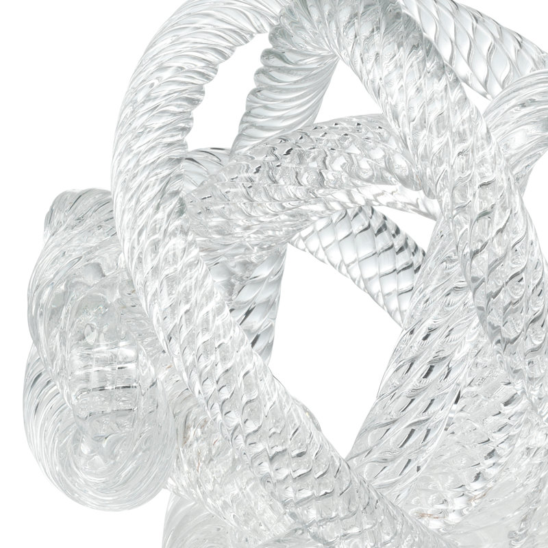 Dominico Glass Rope Desk Accessory Sculpture, 5.91" H x 5.91" W x 5.91 D