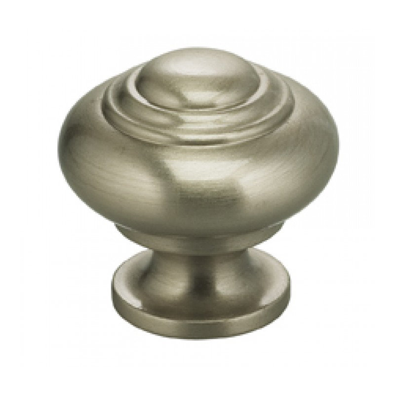 Poignée champignon classique et moderne, H 1,19 po x l 1,19 po x P 1,13 po, Nickel satiné