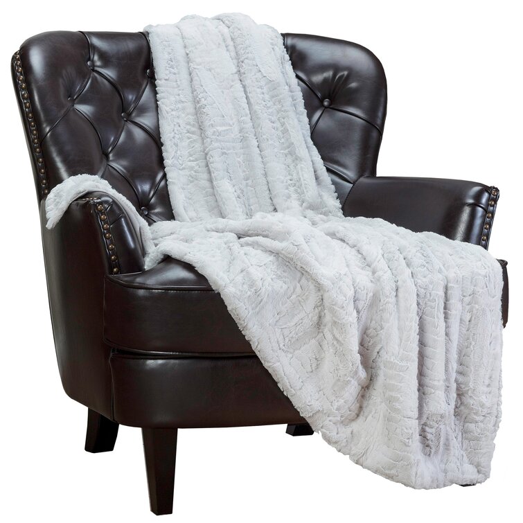 Decorative Velvet Plush Throw Blanket With Ruffle Trim for Sofa