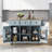 Kitchen Cart With Rubber Wood Drop-Leaf Countertop-1996876460