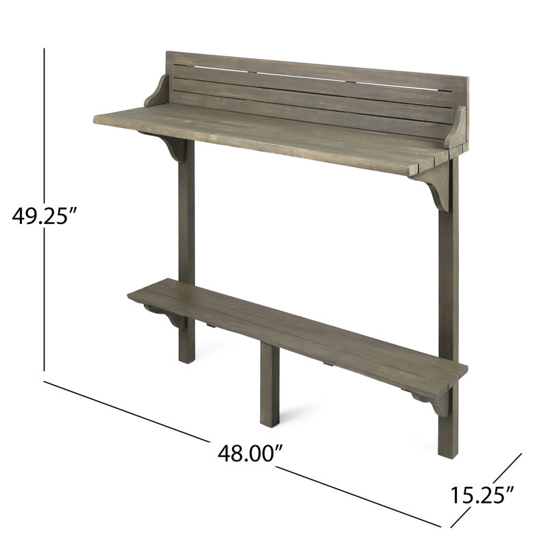 Table de bar d'extérieur en bois grise