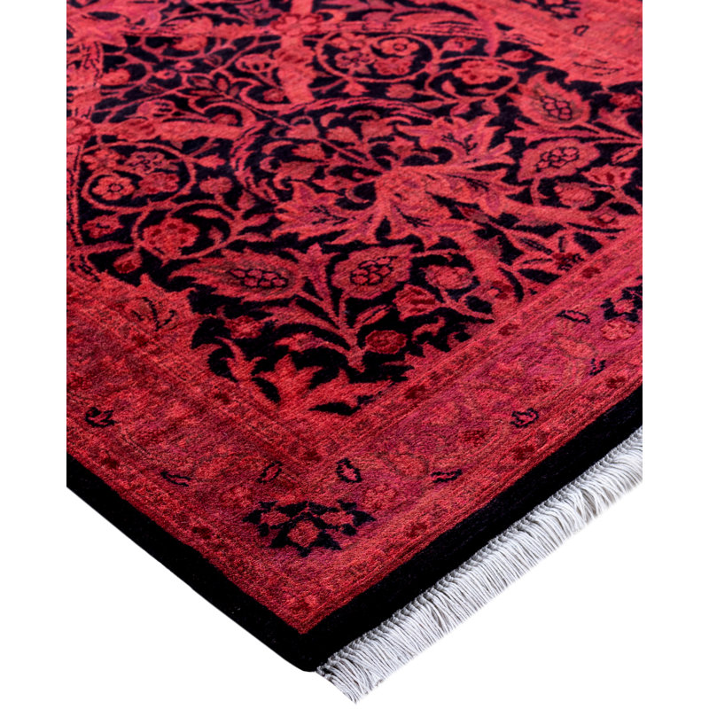 Overdyed Hand-Knotted Wool Modern-Contemporary Red Area Rug 2' 8" x 4' 2"