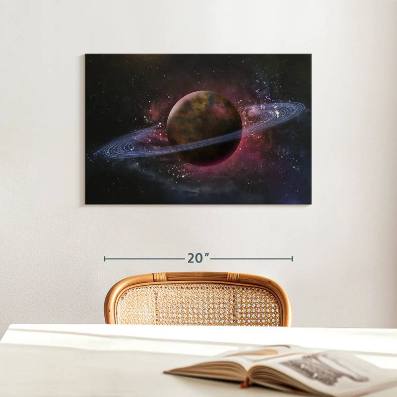 Planète Saturne, H 16 po x l 24 po