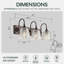 3-Light Dimmable Vanity Light With Geometric Patterned Glass-125104600
