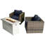 Ensemble de conversation pour 2 personnes avec foyer et coussins Sunbrella Lsi-1913818605