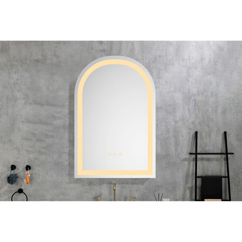 Miroir mural de salle de bain 30 * 36 avec éclairage à DEL élevé avec fonction anti-buée séparée et gradateur, 36 po x 30 po