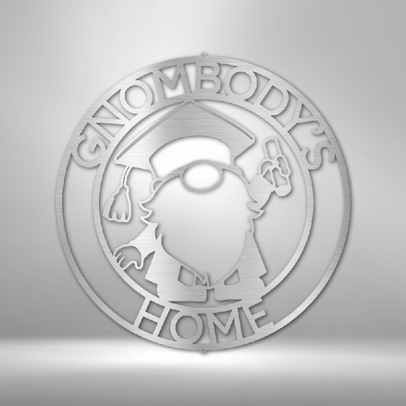 Anneau de gnome personnalisé, monogramme, panneau en acier, décoration murale en acier, H 34,25 po x l 35,5 po x P 0,5 po