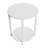 Gateshead Jamestown Round Side End Table with Storage Shelf Rustic Wood Grain and Metal-29627649