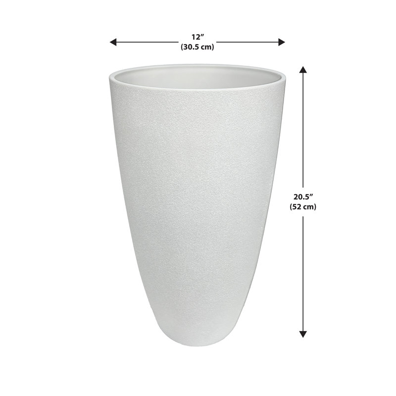 White 20.5" Weather-Resistant Round Outdoor Planter