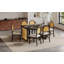 Ensemble de table de salle à manger de ferme pour salle à manger de 6 à 59,8 po avec placage de chêne vieilli et 6 chaises en rotin, mobilier de cuisine rustique pour la salle à manger (espresso) TREXM-482863879