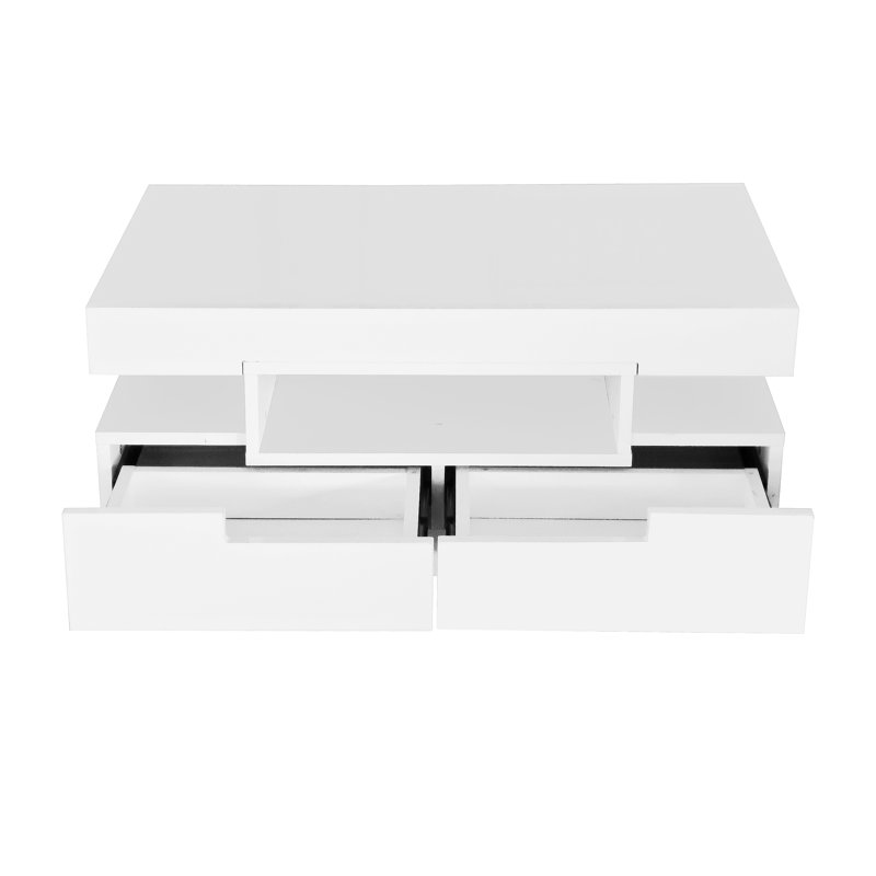 Coffee Table with Storage, White