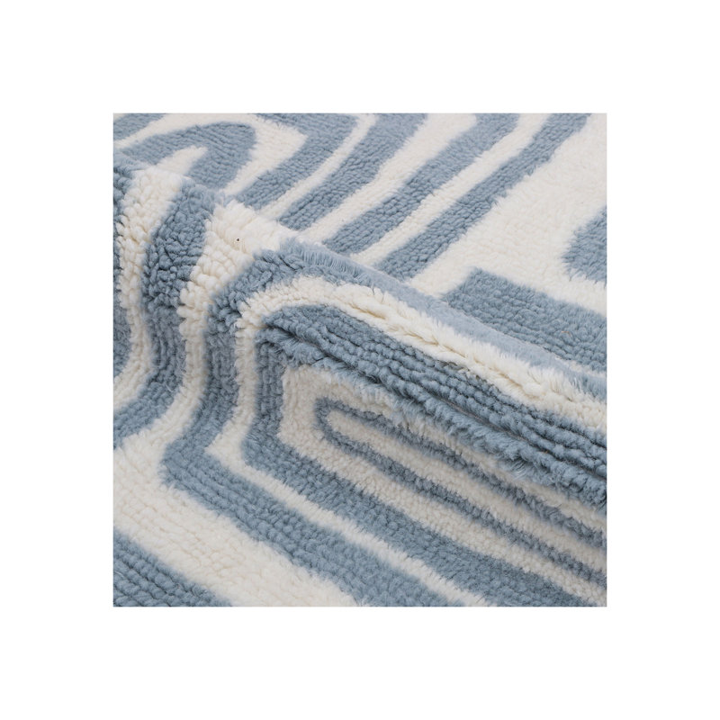 Abstract Area Rug in Dusty Blue, Rectangle 10' x 14'