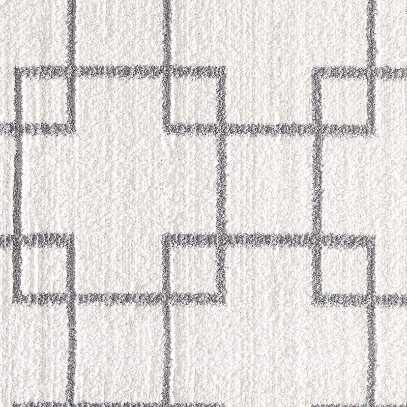 Tapis crème/argenté Kempf, Rectangle 6 pi 7 po x 9 pi 6 po