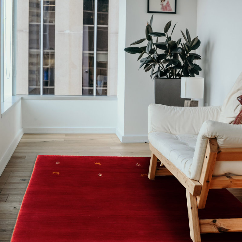 Tapis rouge en laine New Age One-of-a-Kind Rectangle 3 pi 9 po x 5 pi 5 po