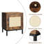 Table de bout en rotin, table de chevet en bois avec tablette de rangement-365796112-365796114