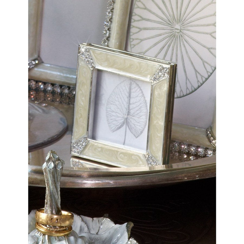 Leland Pavé Corner Single Picture Frame, Crystal Pearl