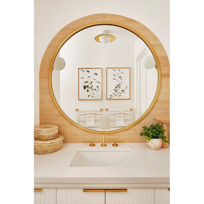 Bungalow 48" Freestanding Standard Single Bathroom Vanity with Top, White/Gold