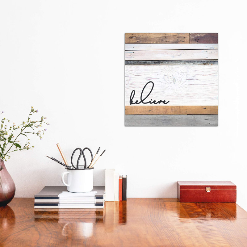 Believe by Front Porch Pickins - Print on Canvas, 66.04 cm H x 66.04 cm W x 1.91 cm D, Wrapped Canvas