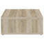 Table basse carrée 35,5 pouces de style cubique rustique aspect bois vieilli beige clair