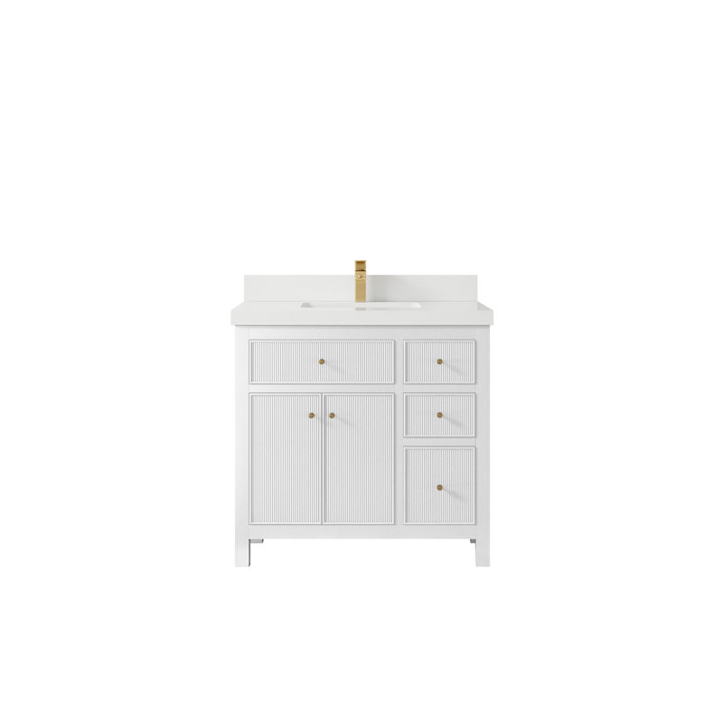 Sonoma 36'' Single Bathroom Vanity with Quartz Top, White