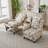 29.16" Wide Floral Print Upholstered Push Back Recliner With Classic Wing Back(Set of 2)-208082409