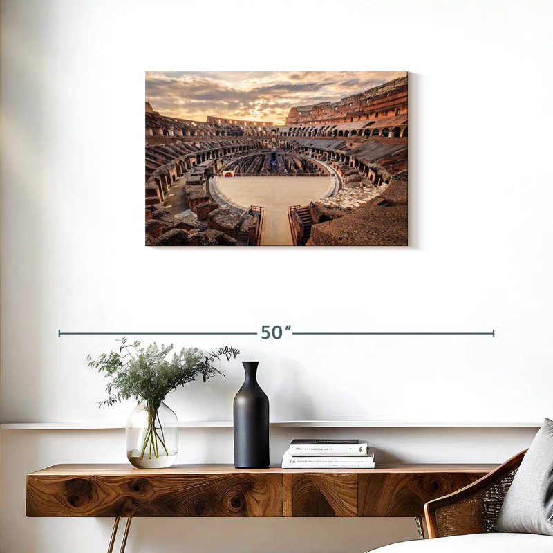 Ravi Colosseum au coucher du soleil, H 20 po x l 30 po