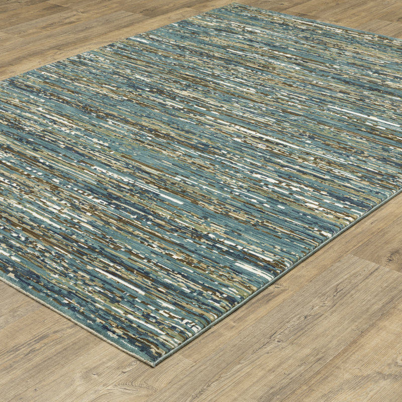Striped Indoor Rug, Rectangle 3'3" x 5'