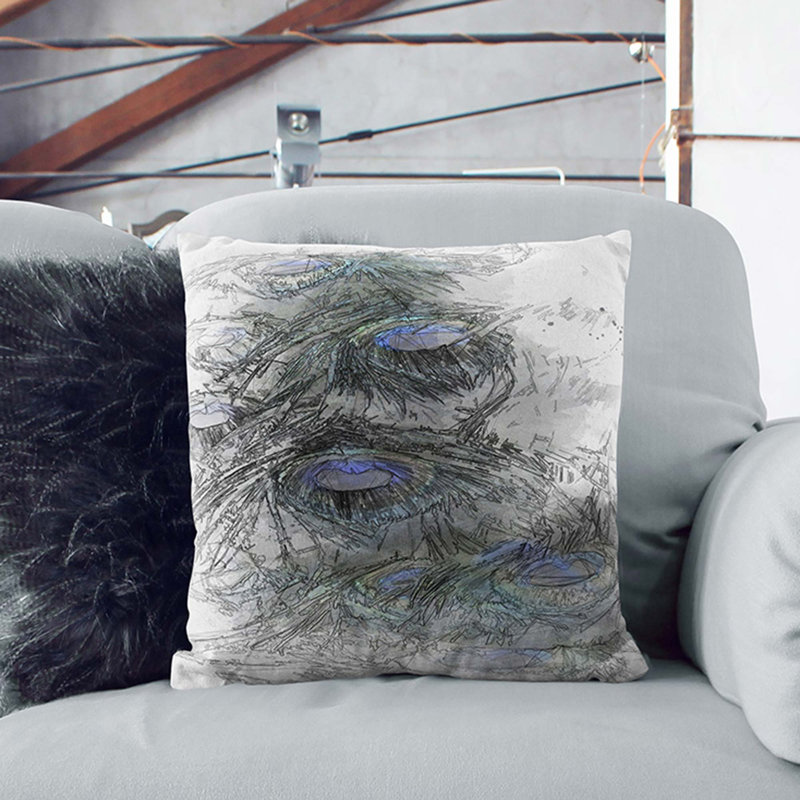 Square Cushion, 40cm H x 40cm W x 15cm D, White