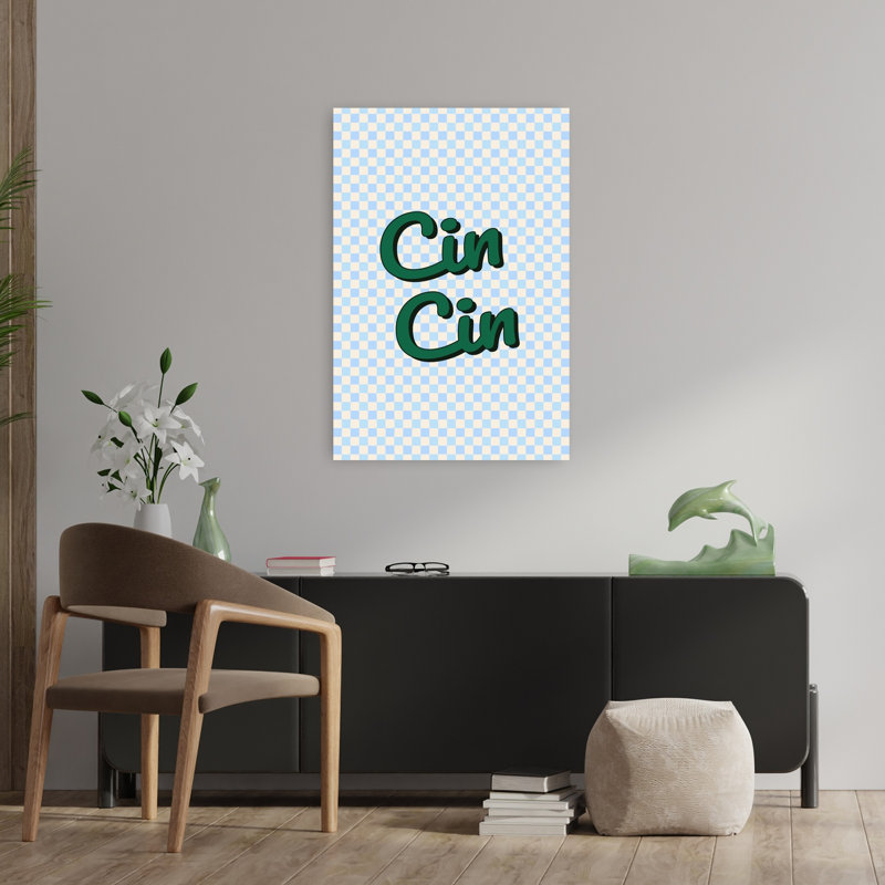 «Cin Cin Cheers Bold Playful», impression murale rétro, 36" H x 24" W