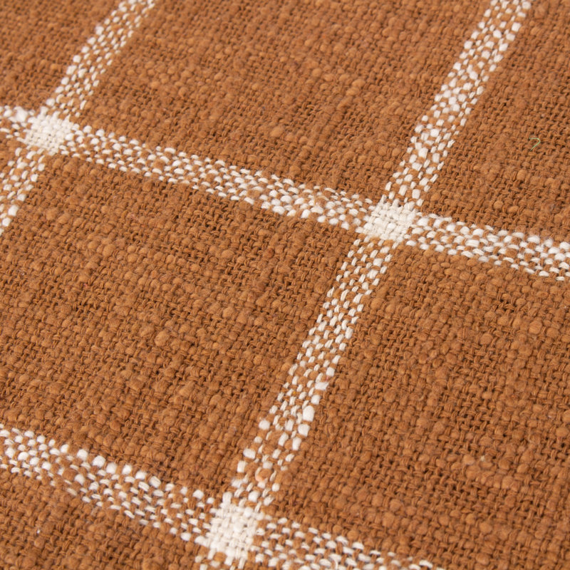 Beni Plain Weave / Muslin Throw Blanket, Ginger/Natural