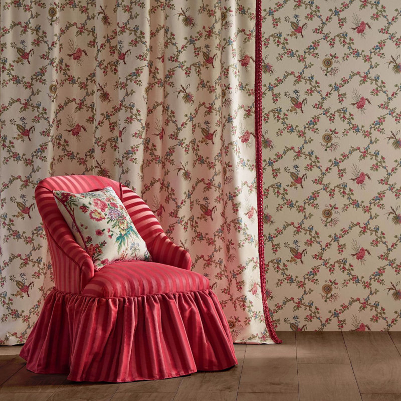 Giles Deacon Regency Aperigon Fabric, Carmine/Raspberry