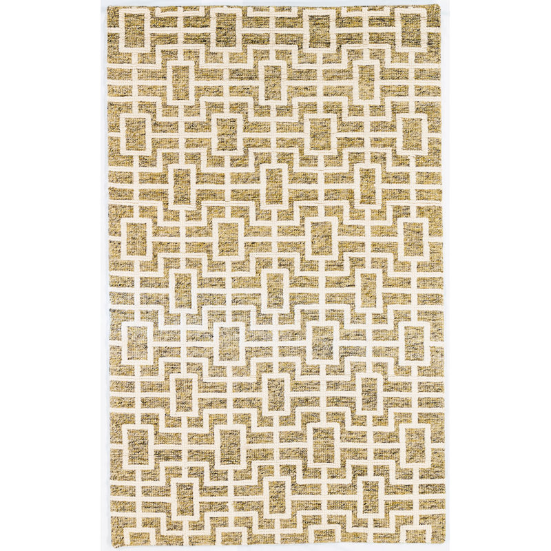 Dietame Wool Geometric Indoor Rug, Rectangle 9' x 12'