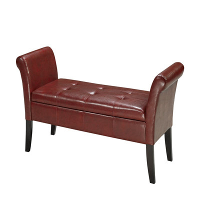 Banc de rangement en cuir Keriona