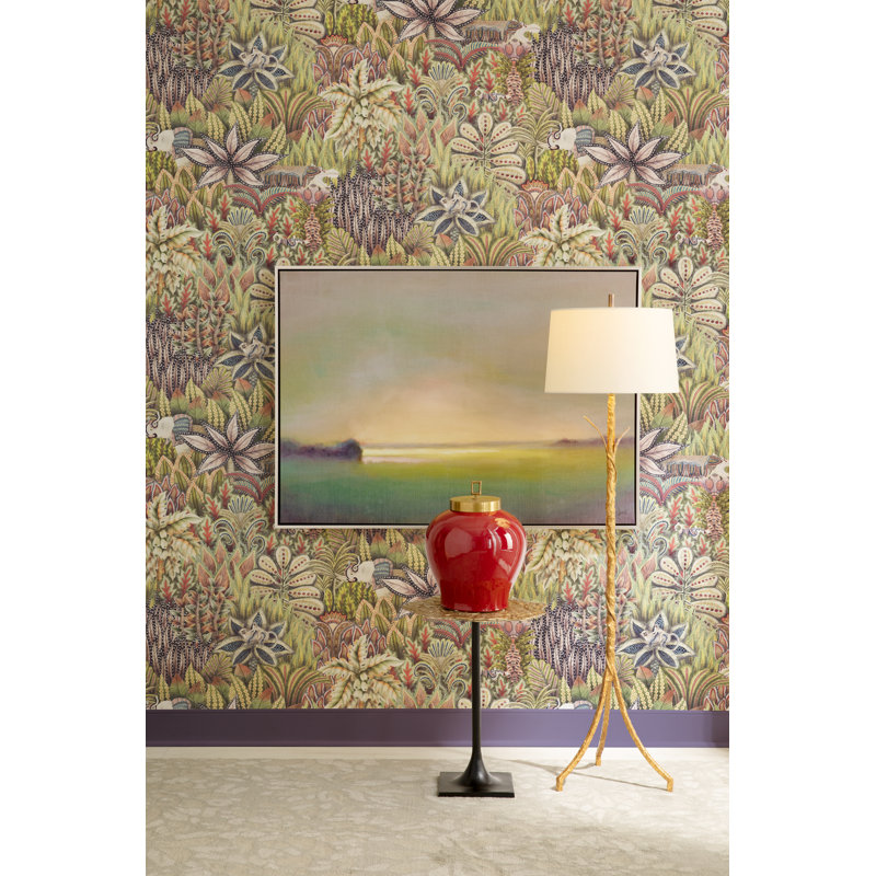 Secret Garden Floral Area Rug in Green/Gray, Rectangle 12' x 16'