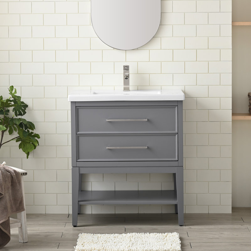 Ensemble de meuble-lavabo simple 30,13 po Brodnax, Gris