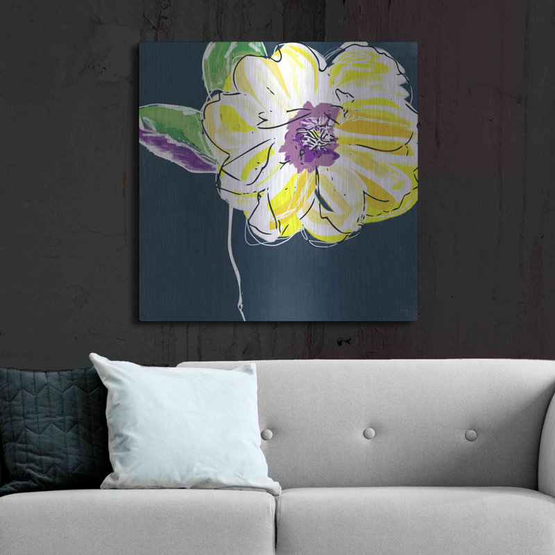 «Yellow Rose» par Linda Woods, H 36 po x l 36 po