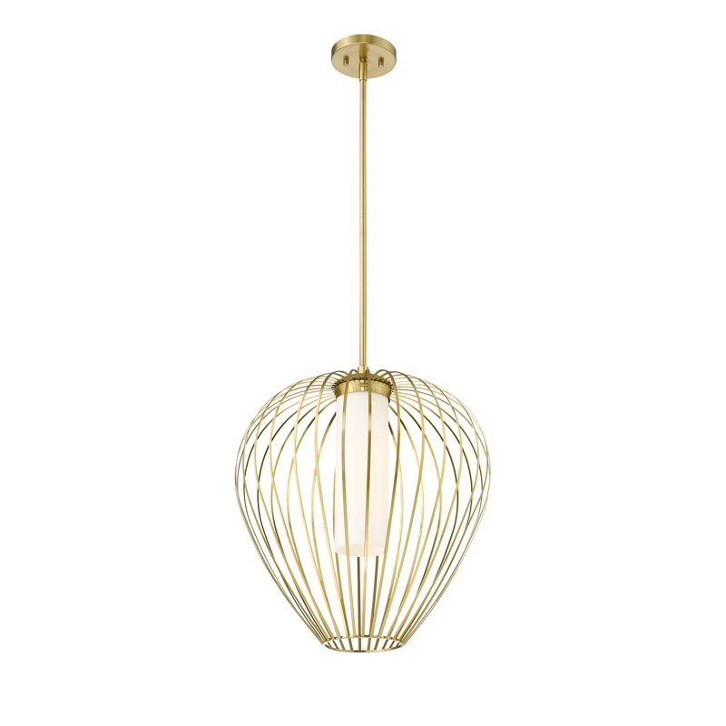 Burakcan 1 - Light White Single Pendant, Modern Gold, 100.5" H x 18" W 18" D