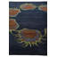 Tapis carré bleu marine Myrick