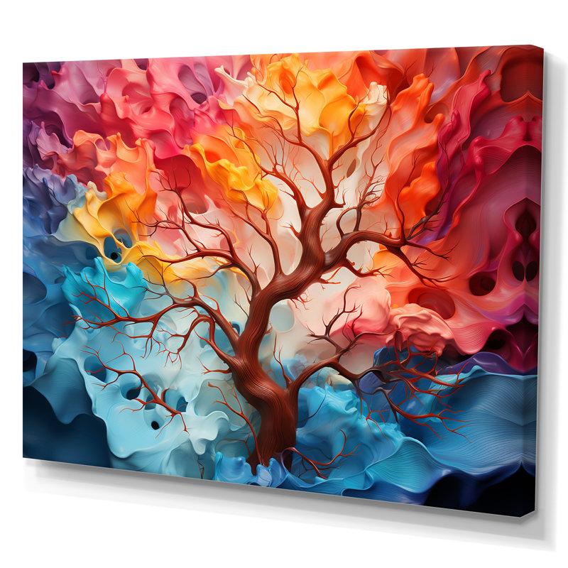 «Maple Tree Colorful Abstraction II», reproduction sur toile, H 30 po x l 40 po x P 1,5 po, Toile tendue