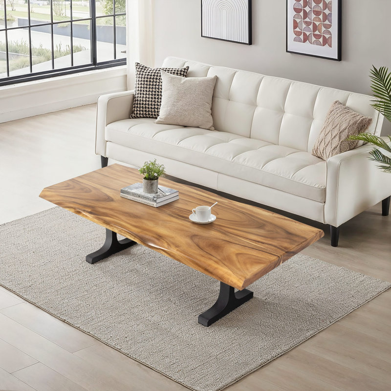 Table basse rectangulaire, H 18,4 po x l 24 po x P 60 po