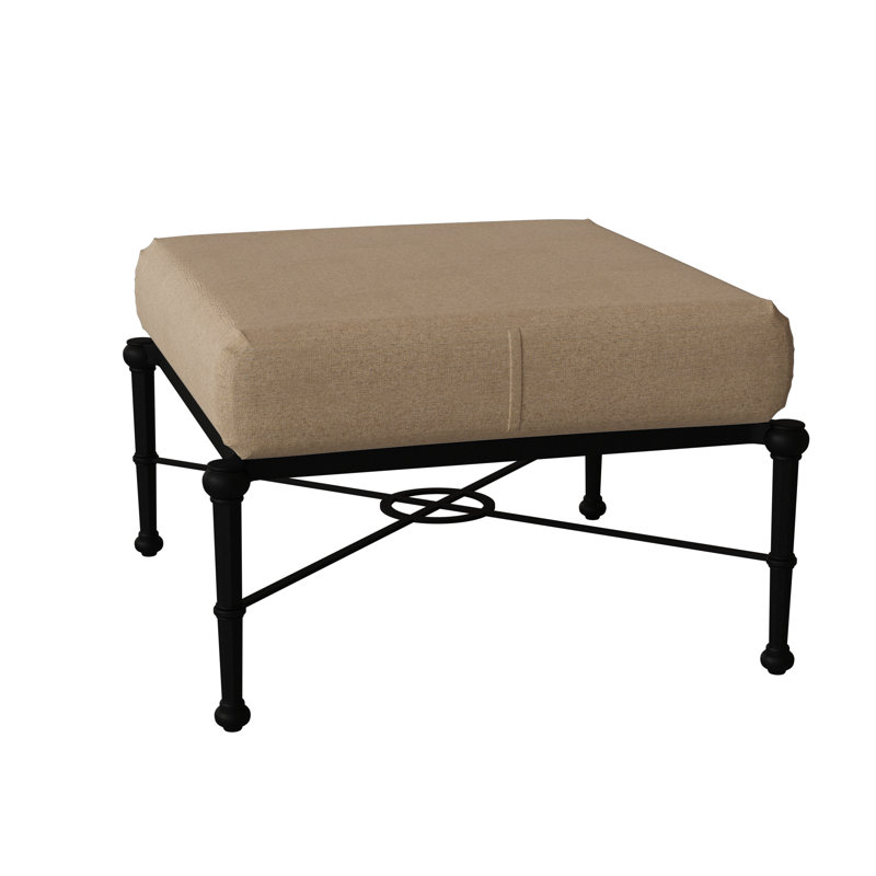 Repose-pieds d'extérieur avec coussin Delphi, Sésame, Étain