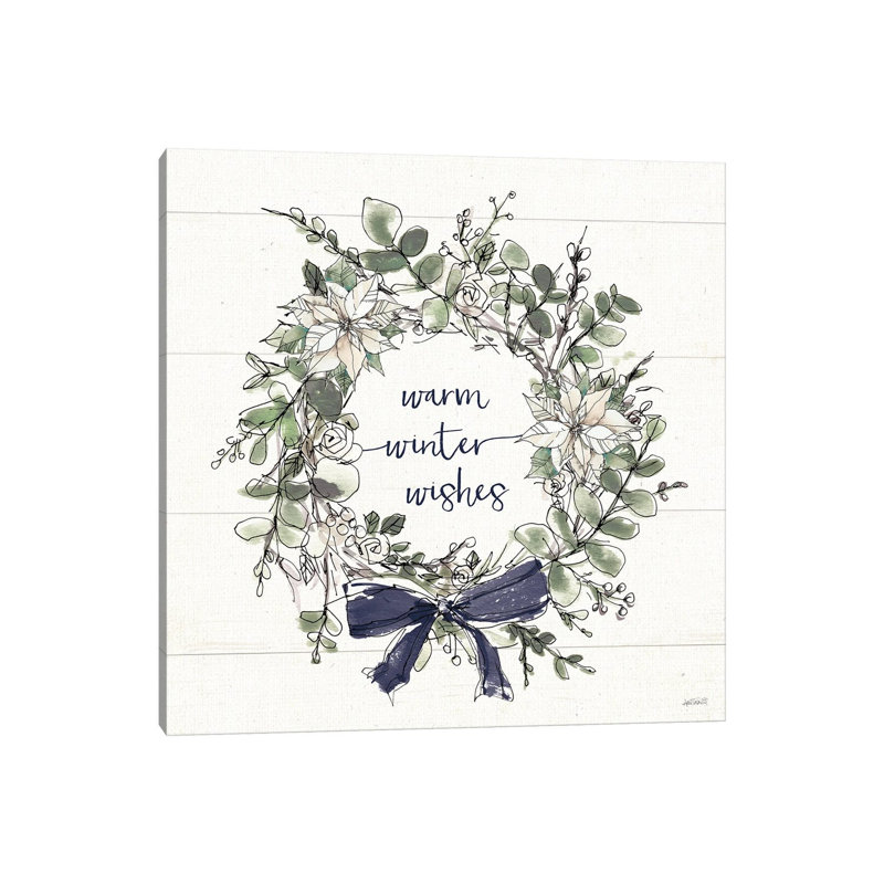 Modern Farmhouse VII Christmas Navy Bow by Anne Tavoletti - Wrapped Canvas Print, 66.04 cm H x 66.04 cm W