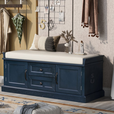 Storage Bench With 2 Drawers And 2 Cabinets