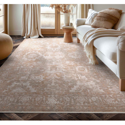 Bungalow Rose Escambia Serenity Vintage Oriental Beige Globally Inspired Rug