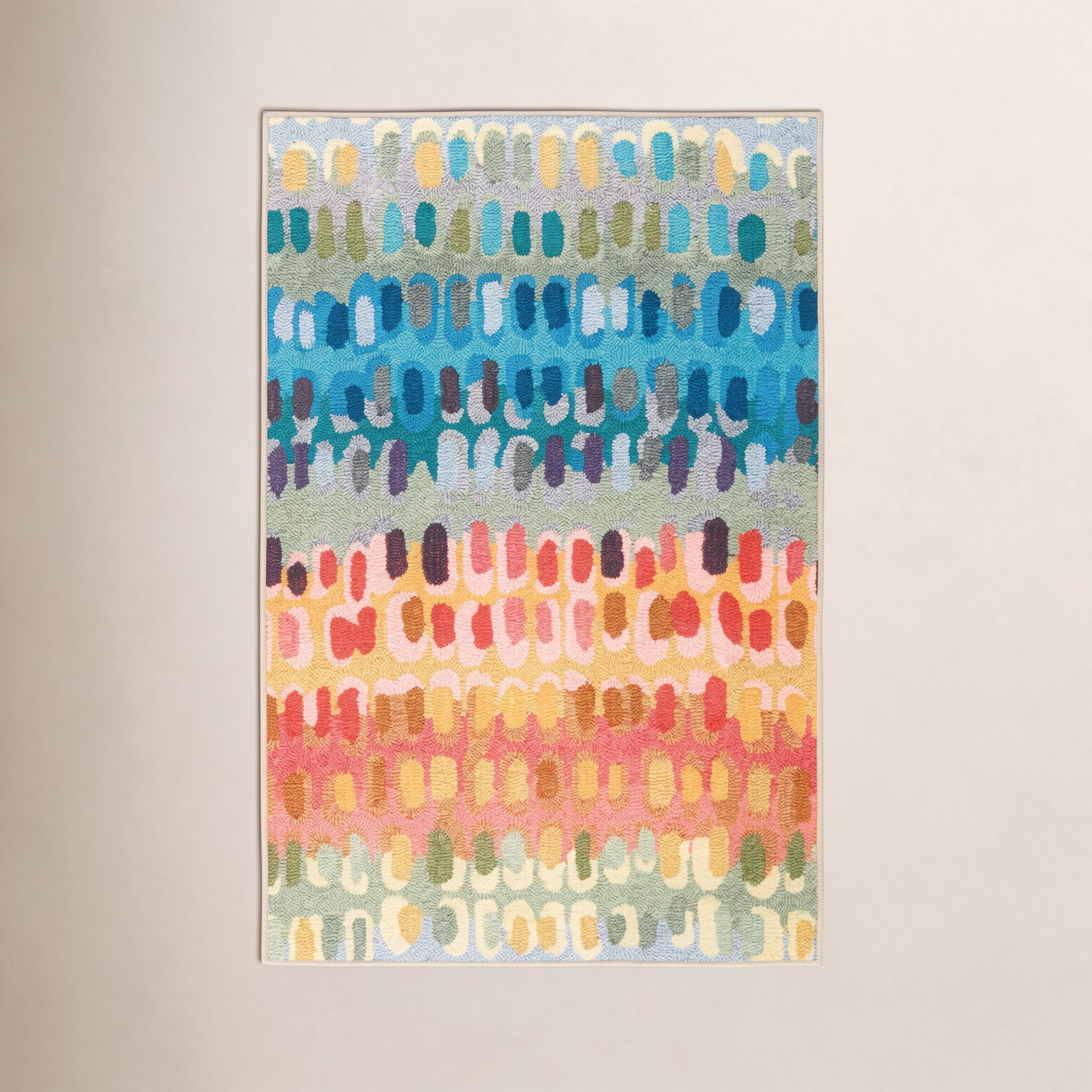 Paint Chip Multi Machine Washable Abstract Rug, Rectangle 7'6" x 9'6"