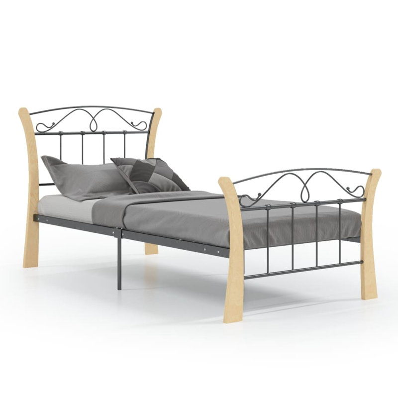 Bratenahl Bed, Black/Natural, European Single (90 x 200cm)